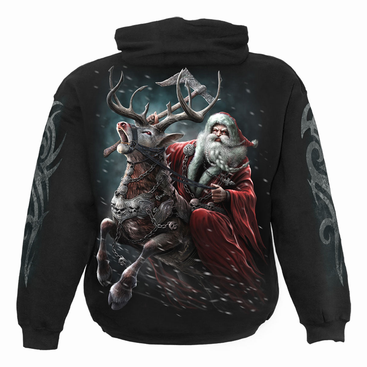 Sleigher gothic  Hoody in Black by Spiral Clothing 