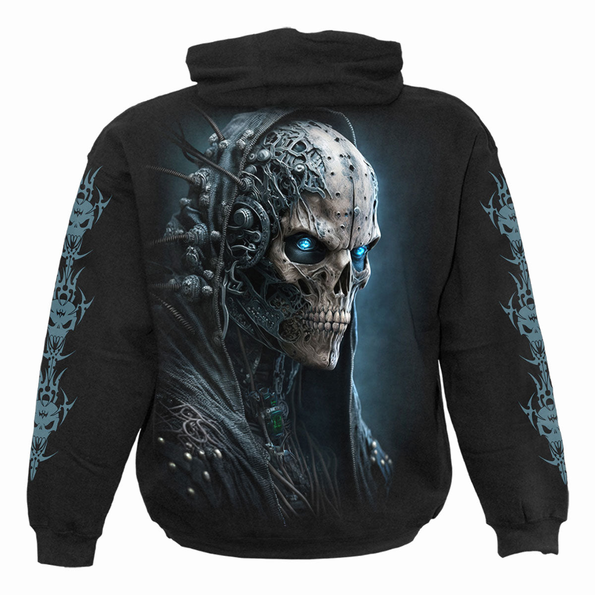 Human 2.0 gothic  Hoody in Black by Spiral Clothing 
