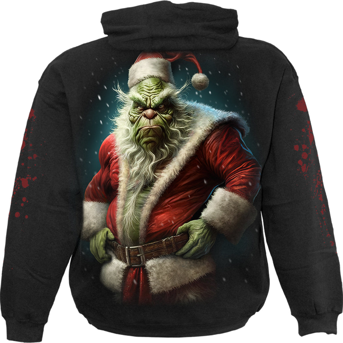 Back view of Bah Humbug gothic  Hoody in Black by Spiral Clothing