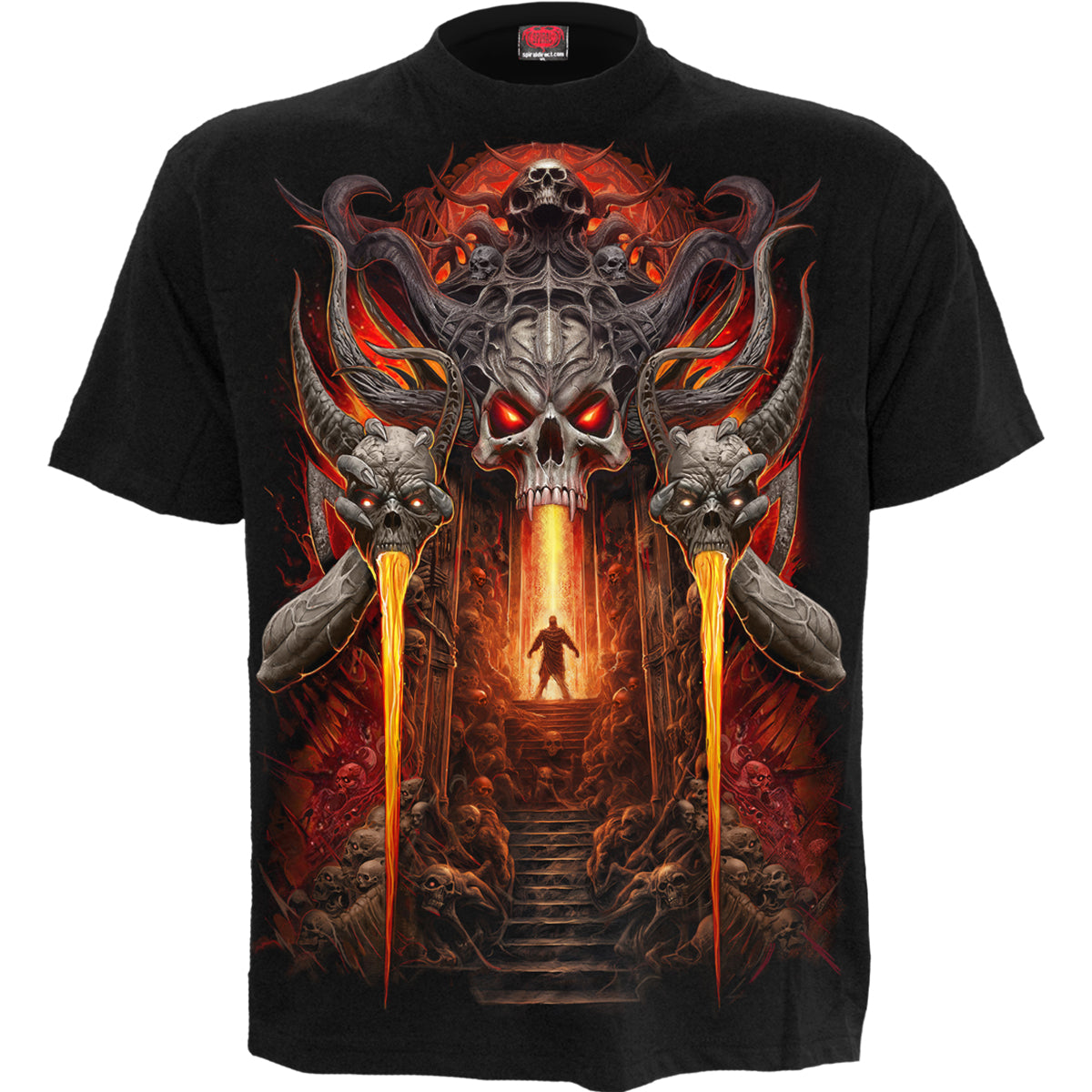 Gates Of Hell gothic Men's T-Shirt in Black by Spiral Clothing 