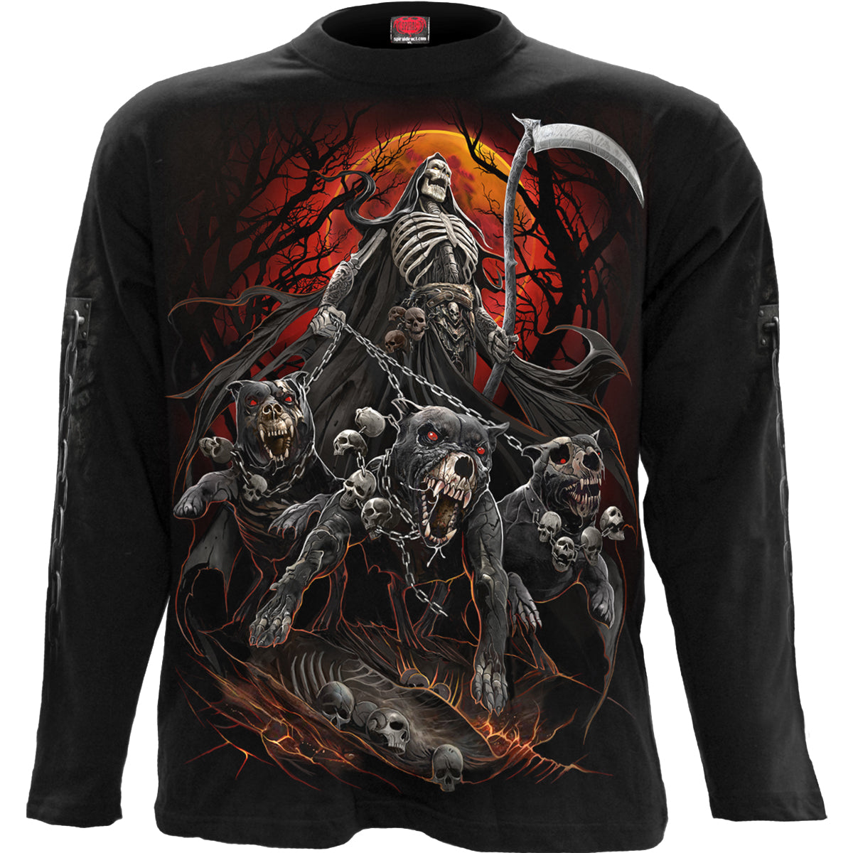 Harbingers gothic Men's Longsleeve T-Shirt in Black by Spiral Clothing - Front view