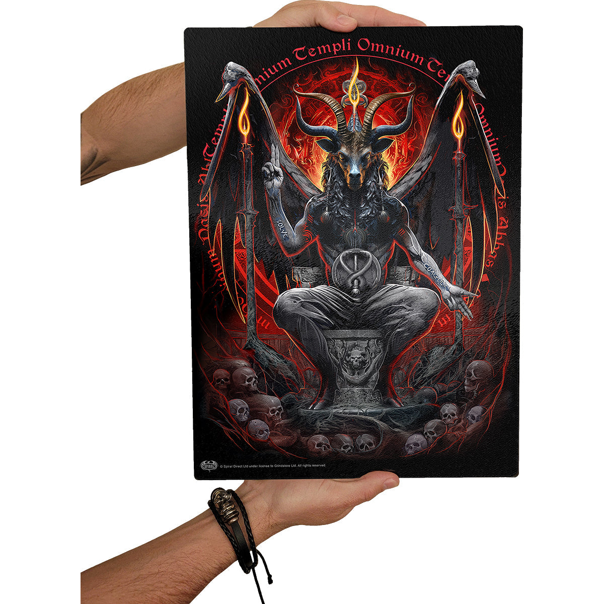 Baphomet gothic  Glass Chopping Board (Rectangular) in Black by Spiral Clothing 