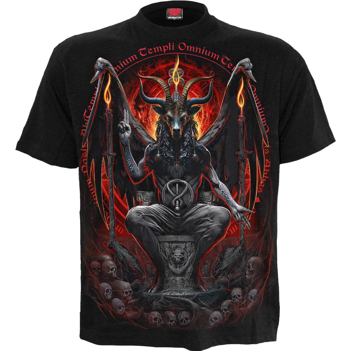 Baphomet gothic Men's T-Shirt in Black by Spiral Clothing - Front view