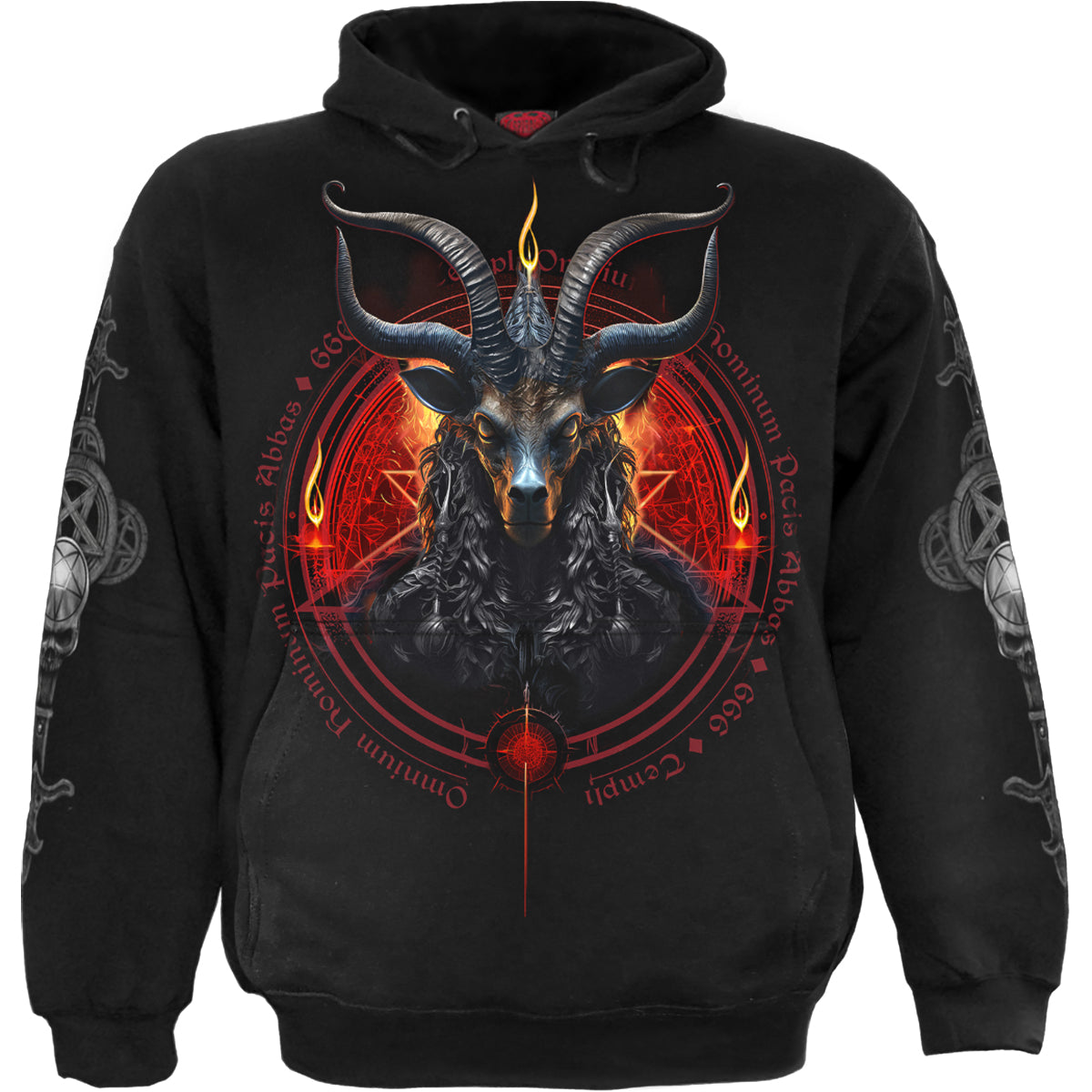 Baphomet gothic Men's Hoody in Black by Spiral Clothing - Front view