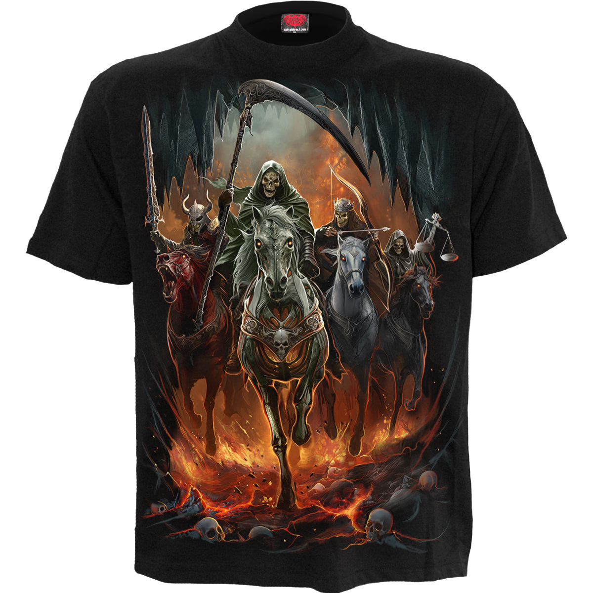 Revelation gothic Men's T-Shirt in Black by Spiral Clothing - Front view