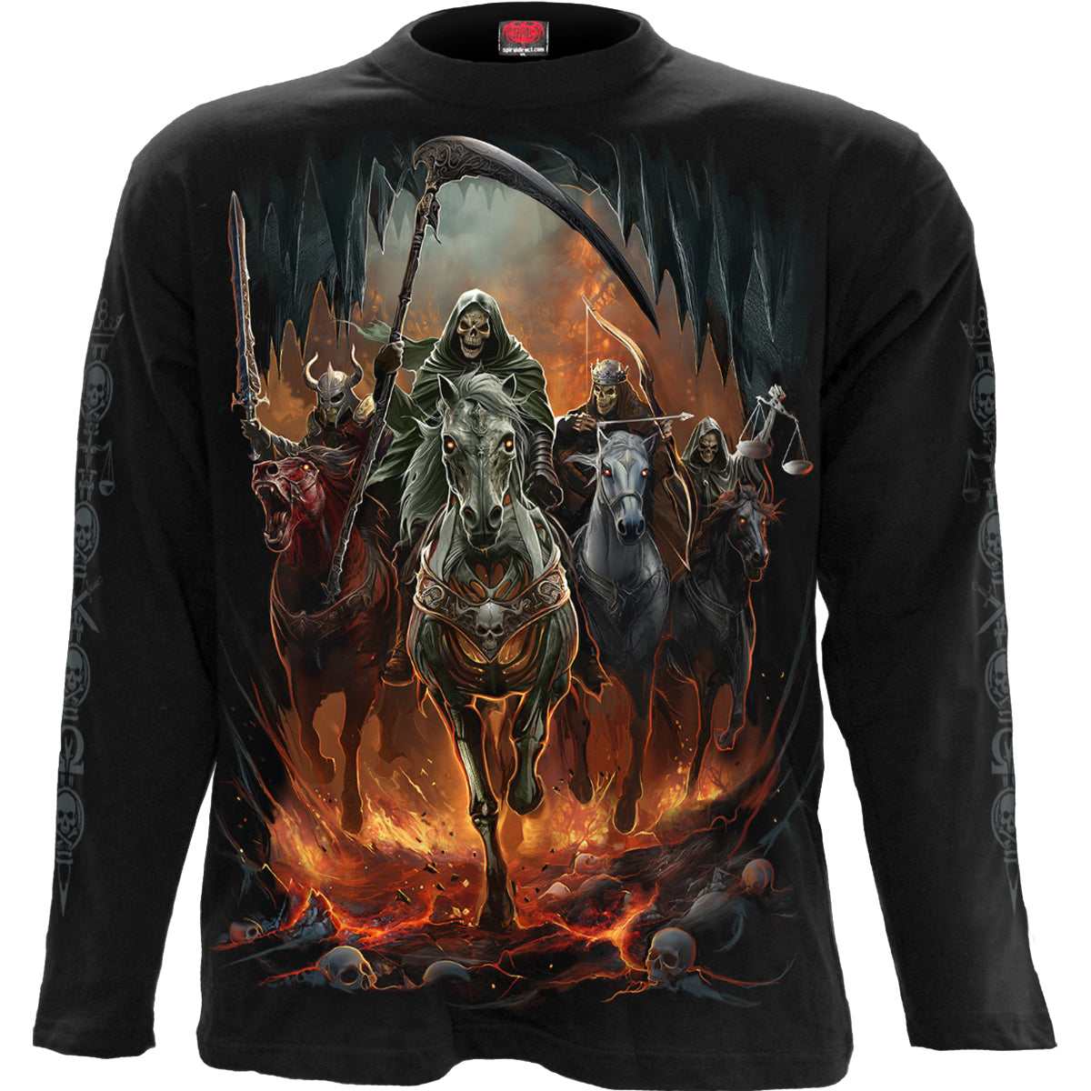 Revelation gothic Men's Longsleeve T-Shirt in Black by Spiral Clothing - Front view
