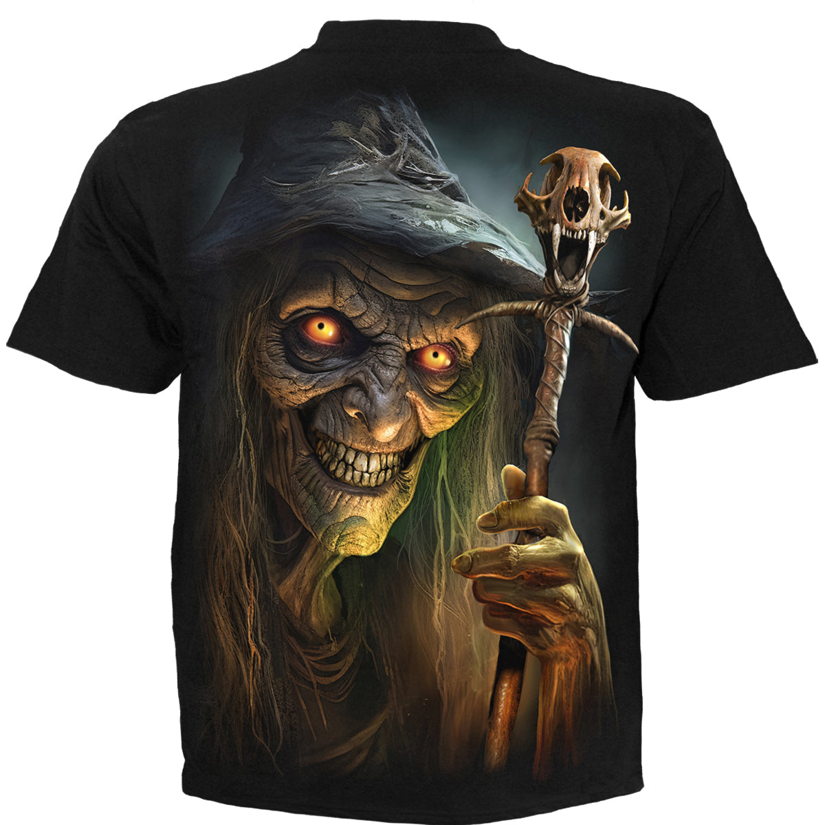 Back view of Witch's Brew gothic  T-Shirt in Black by Spiral Clothing