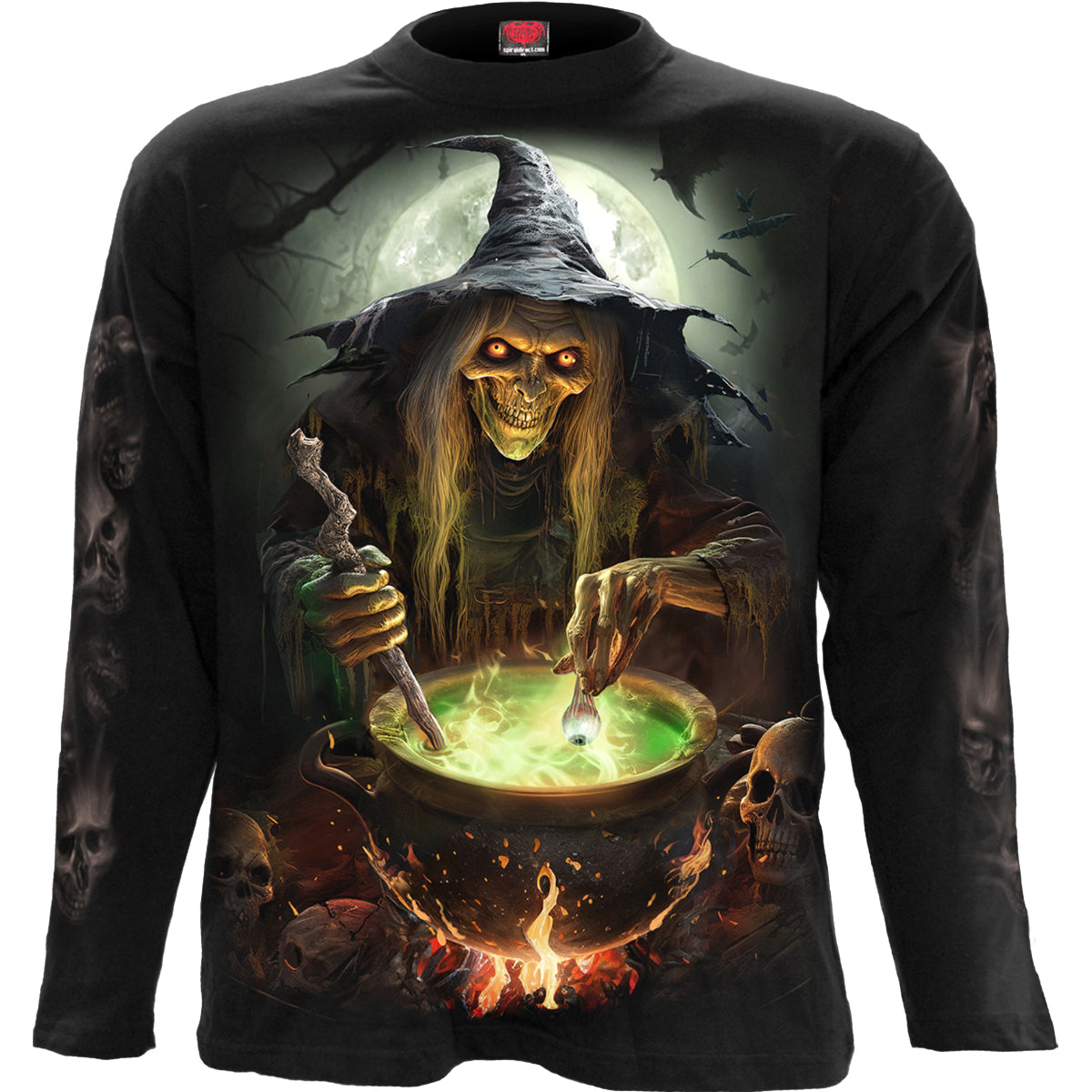 Witch's Brew gothic Men's Longsleeve T-Shirt in Black by Spiral Clothing - Front view