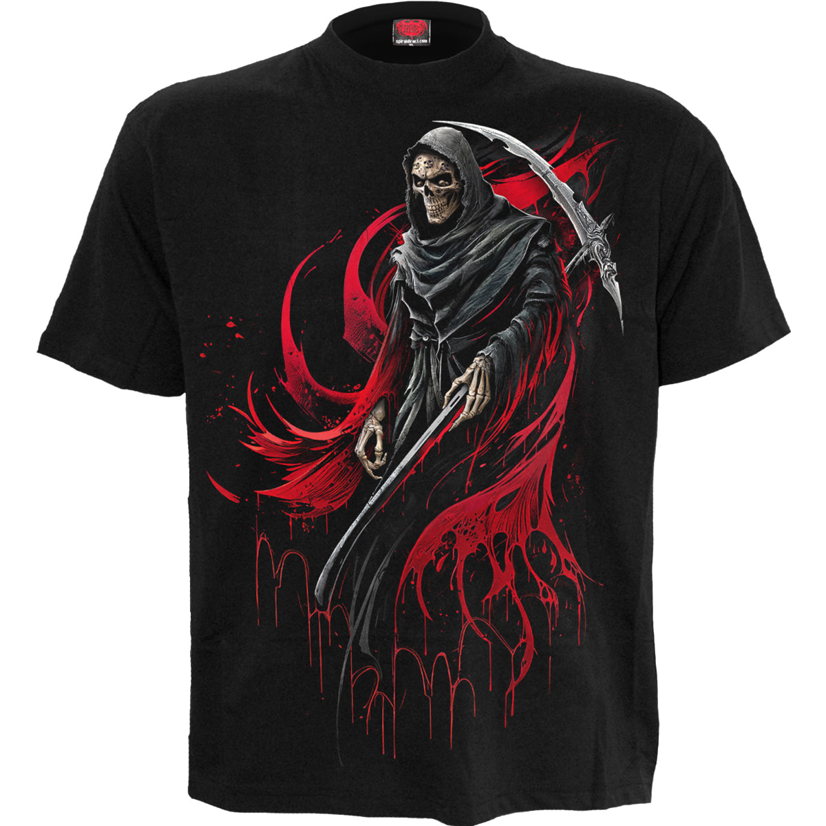 Screaming Death gothic Men's T-Shirt in Black by Spiral Clothing - Front view