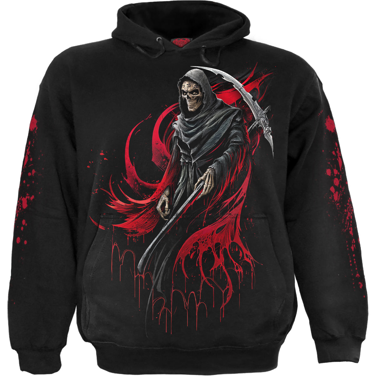 Screaming Death gothic Men's Hoody in Black by Spiral Clothing - Front view