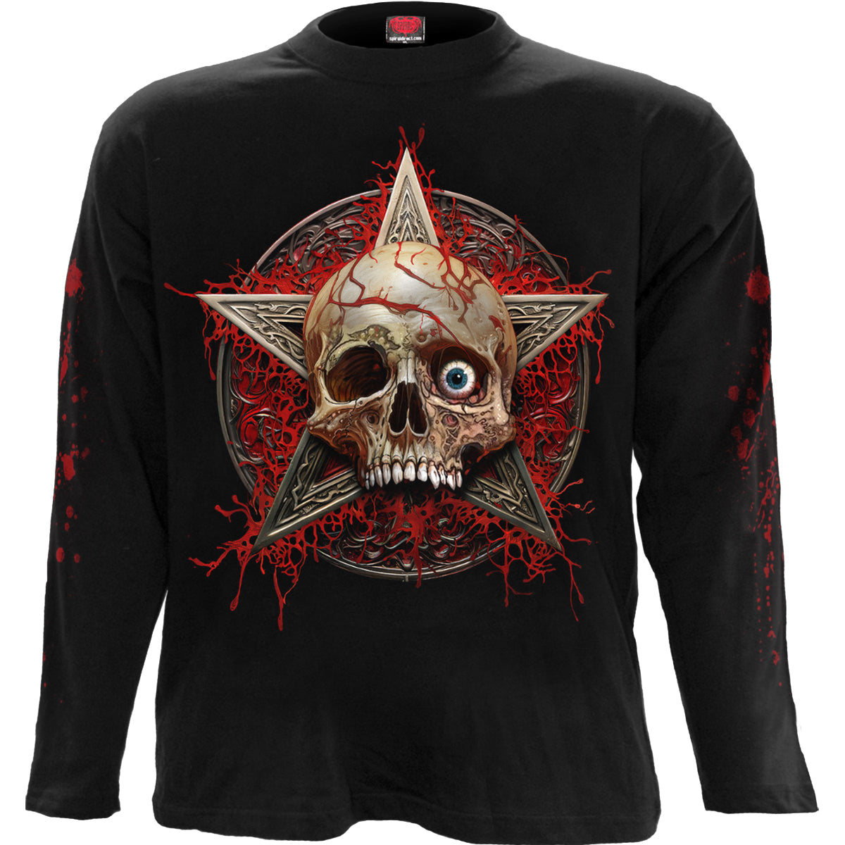 Creeping Curse gothic Men's Longsleeve T-Shirt in Black by Spiral Clothing - Front view