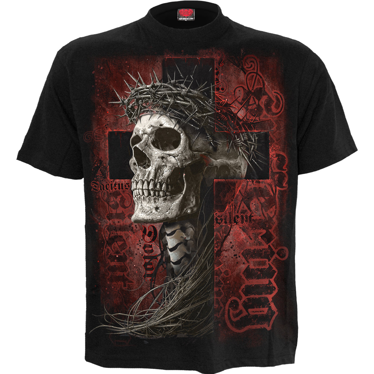 Silent Suffering gothic Men's T-Shirt in Black by Spiral Clothing - Front view