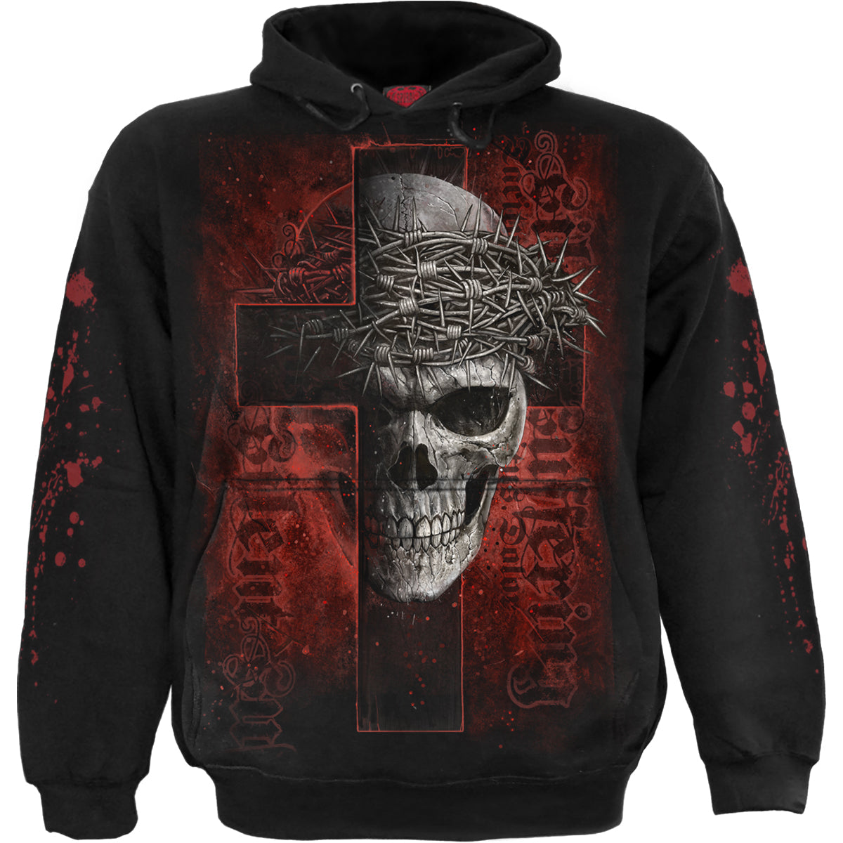 Silent Suffering gothic Men's Hoody in Black by Spiral Clothing 