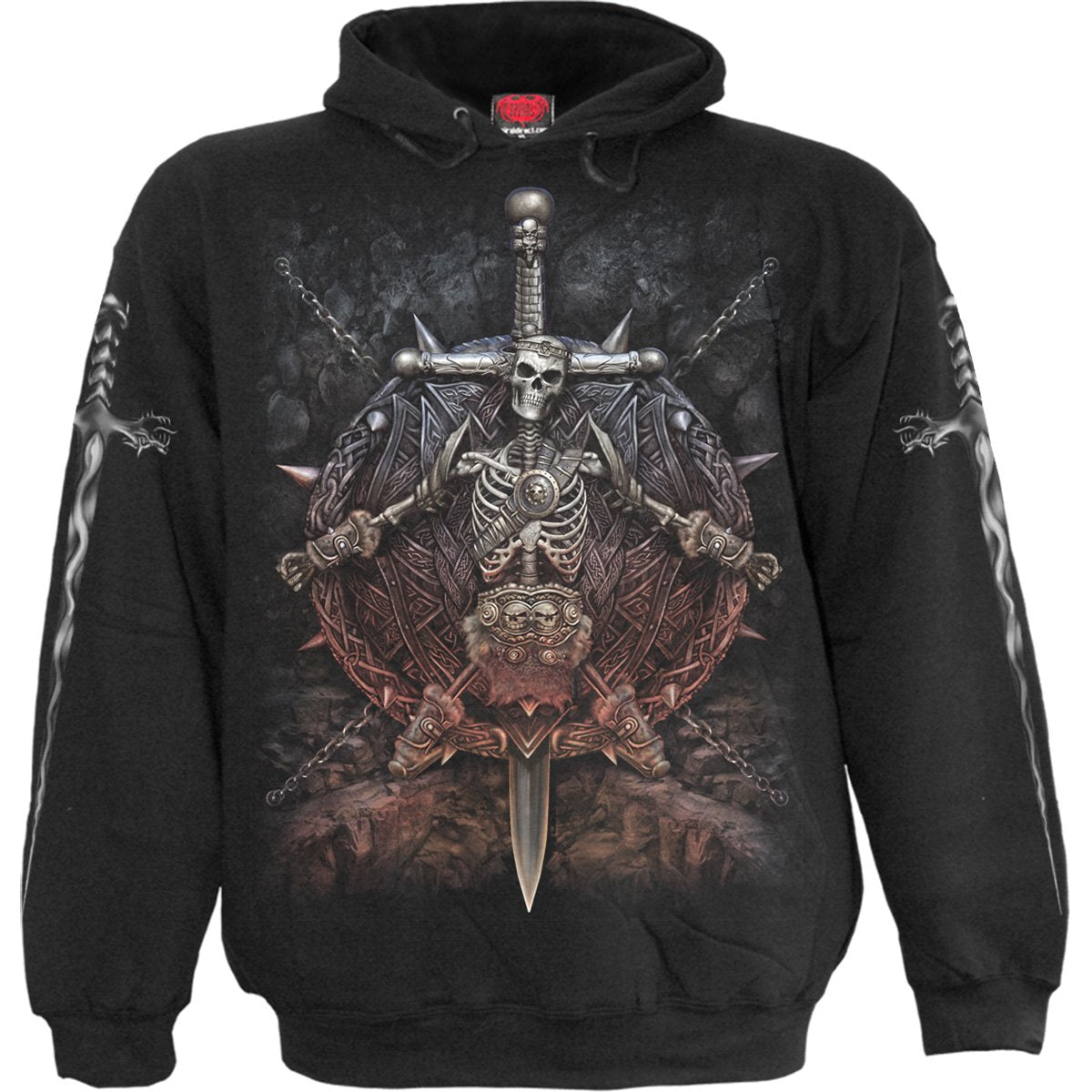 Apocalypse gothic Men's Hoody in Black by Spiral Clothing - Front view