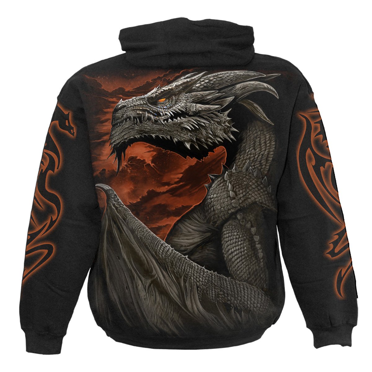 Majestic Draco gothic  Hoody in Black by Spiral Clothing 