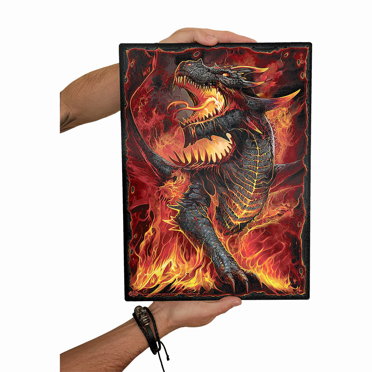 Draconis gothic  Glass Chopping Board (Rectangular) in Black by Spiral Clothing 