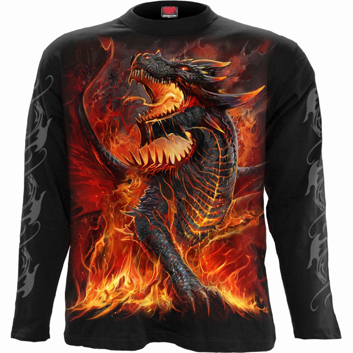 Draconis gothic Men's Longsleeve T-Shirt in Black by Spiral Clothing 