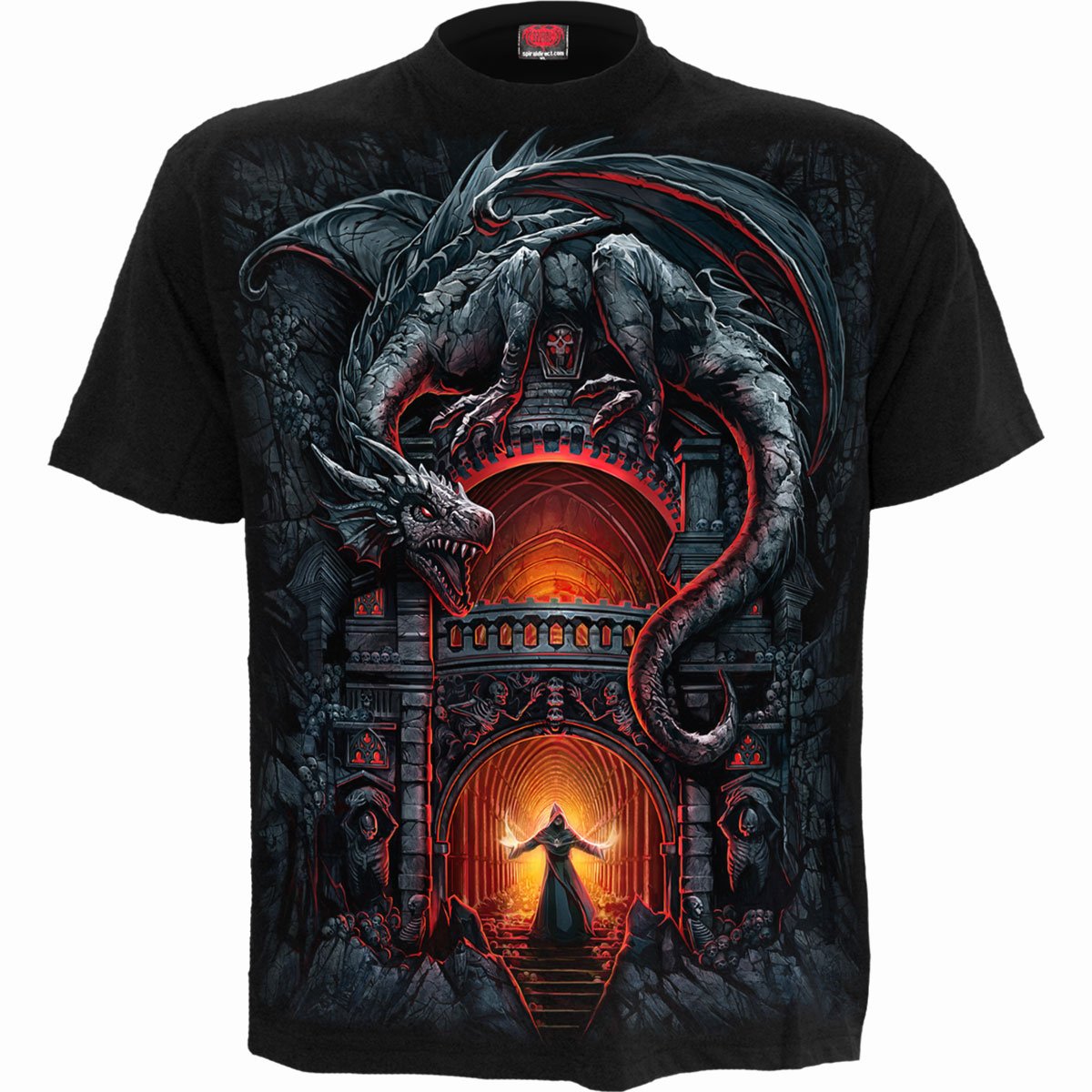 Dragon's Lair gothic T-Shirt in Black by Spiral Clothing 