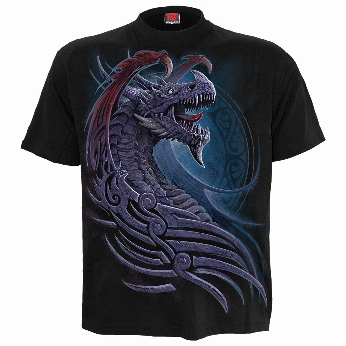 Dragon Borne gothic Men's T-Shirt in Black by Spiral Clothing - Front view