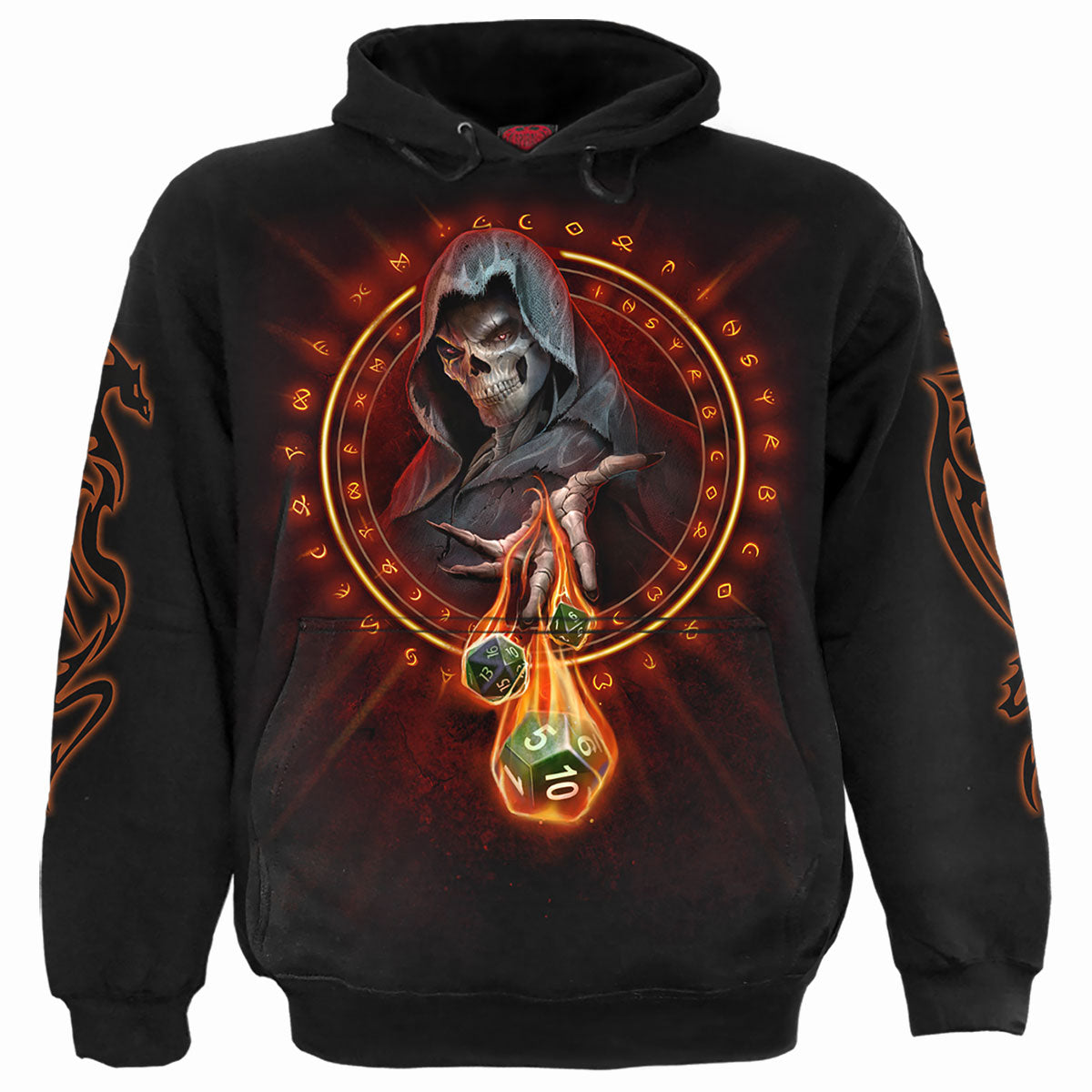 Dungeon Master gothic Hoody in Black by Spiral Clothing - Front view
