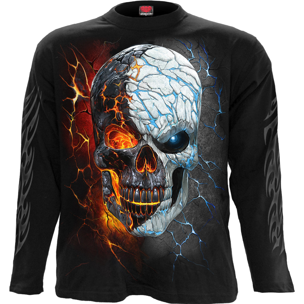 Divided Soul gothic Longsleeve T-Shirt in Black by Spiral Clothing - Front view