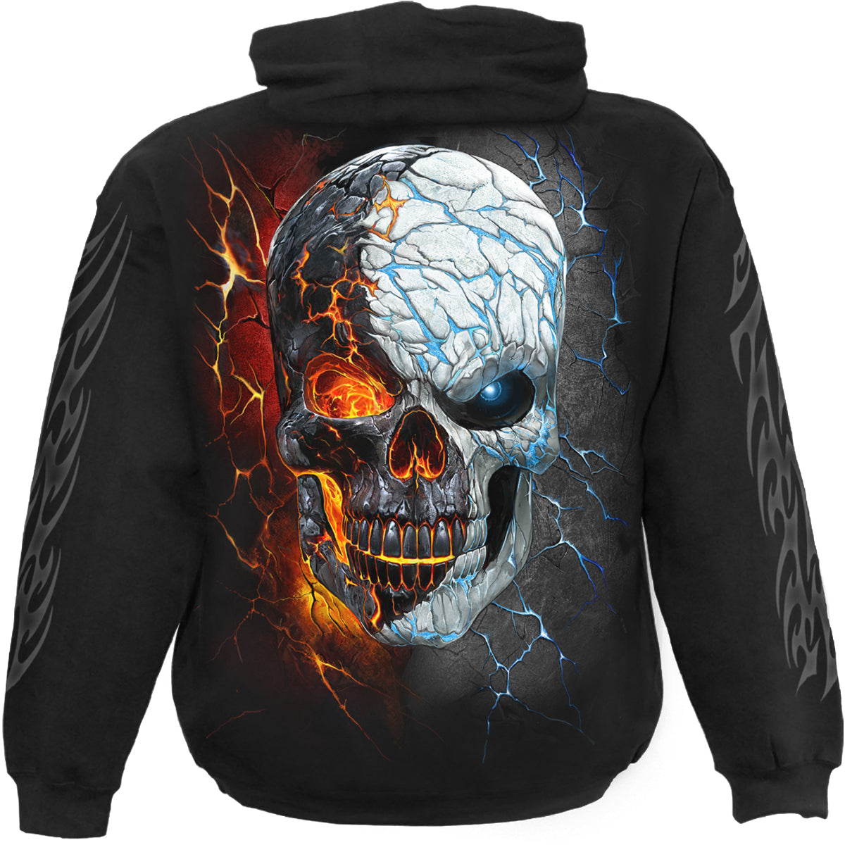 Back view of Divided Soul gothic  Hoody in Black by Spiral Clothing