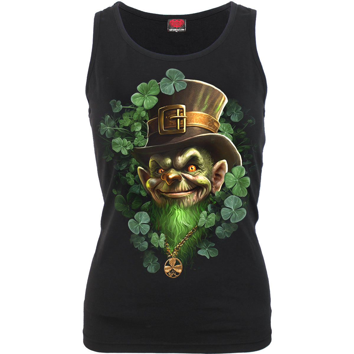 Shenanigans gothic Razor Back Top in Black by Spiral Clothing - Front view