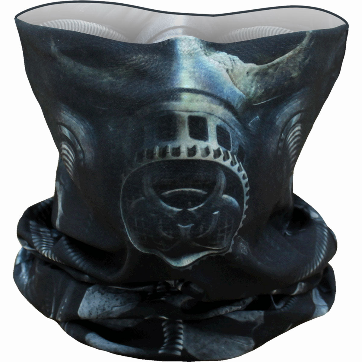 Bio Skull gothic Women's Multifunctional Face Wrap in Black by Spiral Clothing 