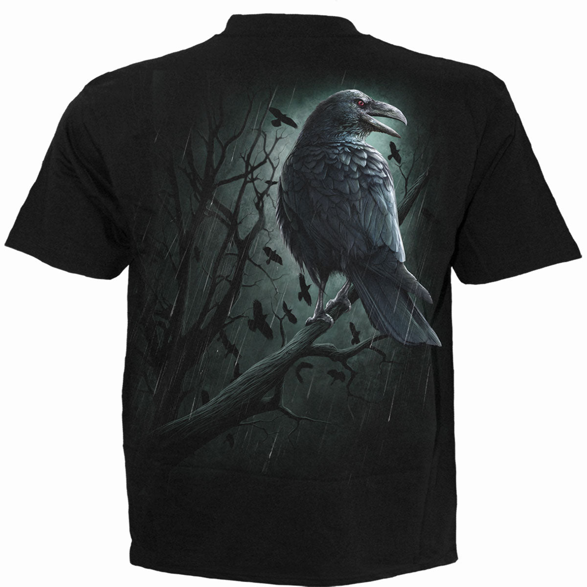 Shadow Raven gothic Kids T-Shirt in Black by Spiral Clothing 