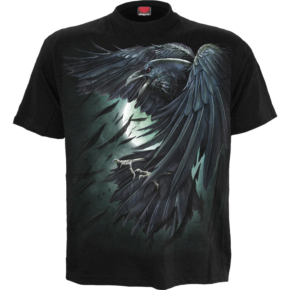 Shadow Raven gothic T-Shirt in Black by Spiral Clothing - Front view