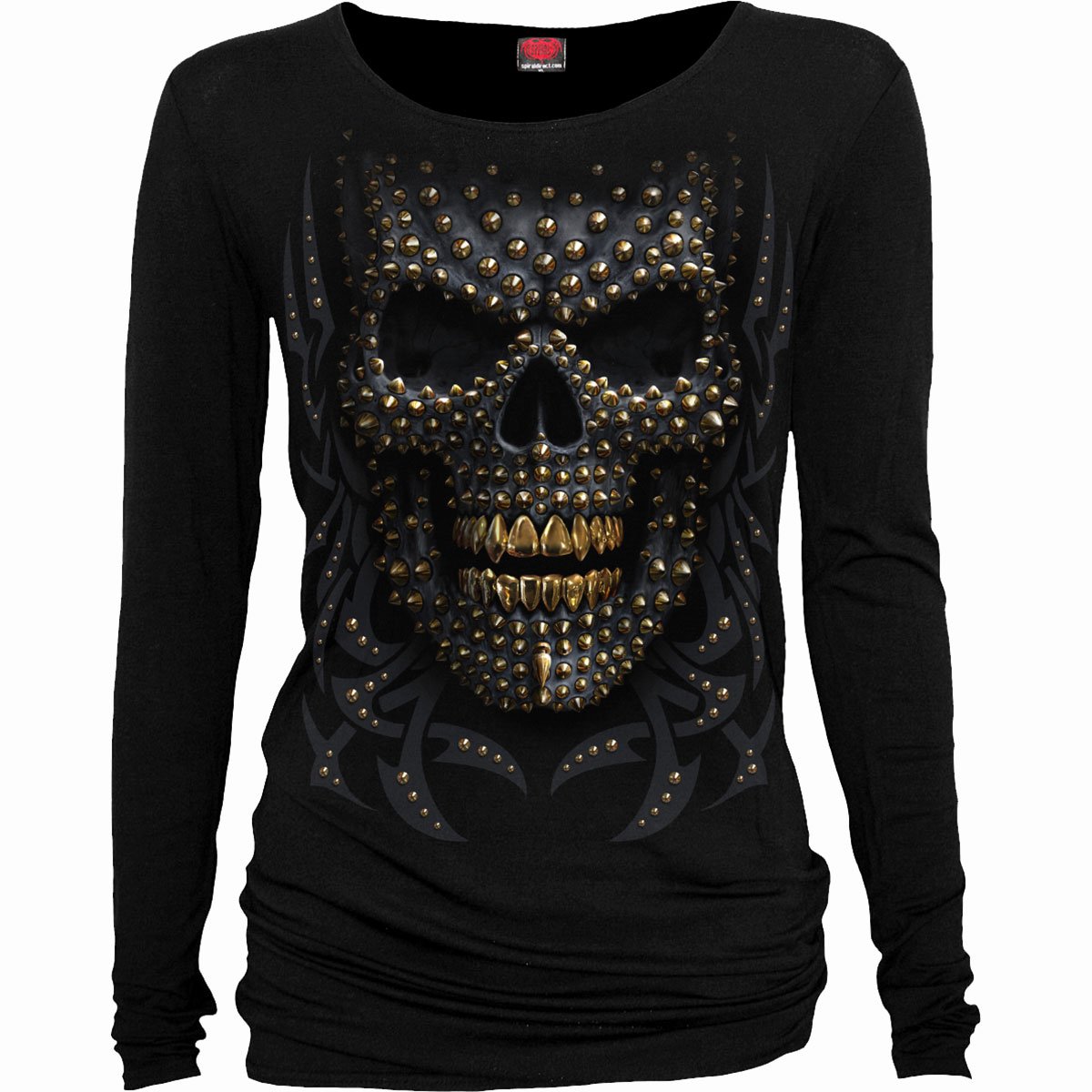Black Gold gothic Women's Baggy Top in Black/Gold by Spiral Clothing 