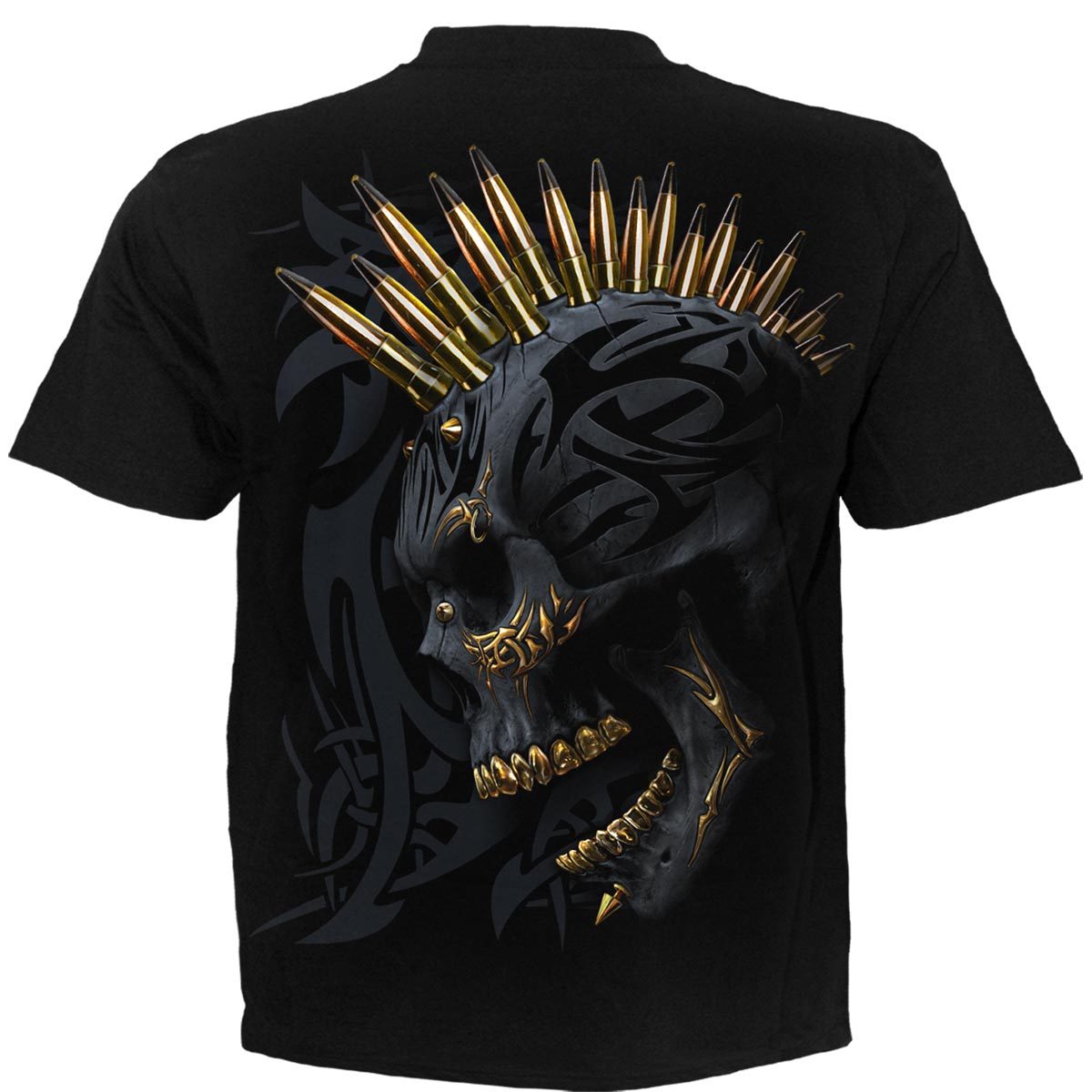 Black Gold gothic  T-Shirt in Black/Gold by Spiral Clothing 