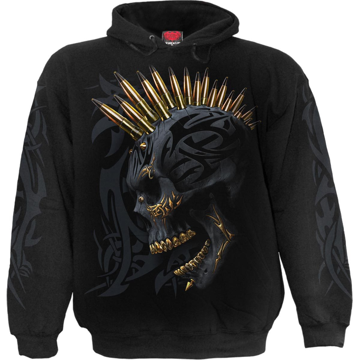 Black Gold gothic Men's Hoody in Black/Gold by Spiral Clothing 