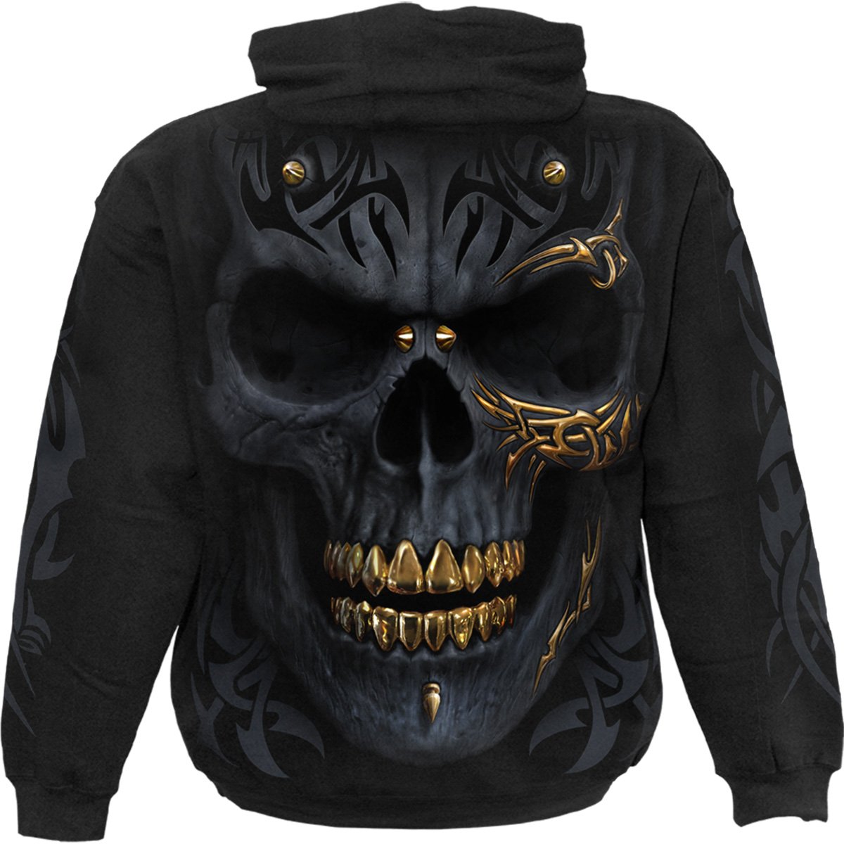 Black Gold gothic  Hoody in Black/Gold by Spiral Clothing 