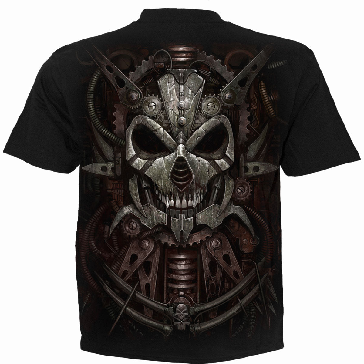 Back view of Diesel Punk gothic T-Shirt in Black by Spiral Clothing