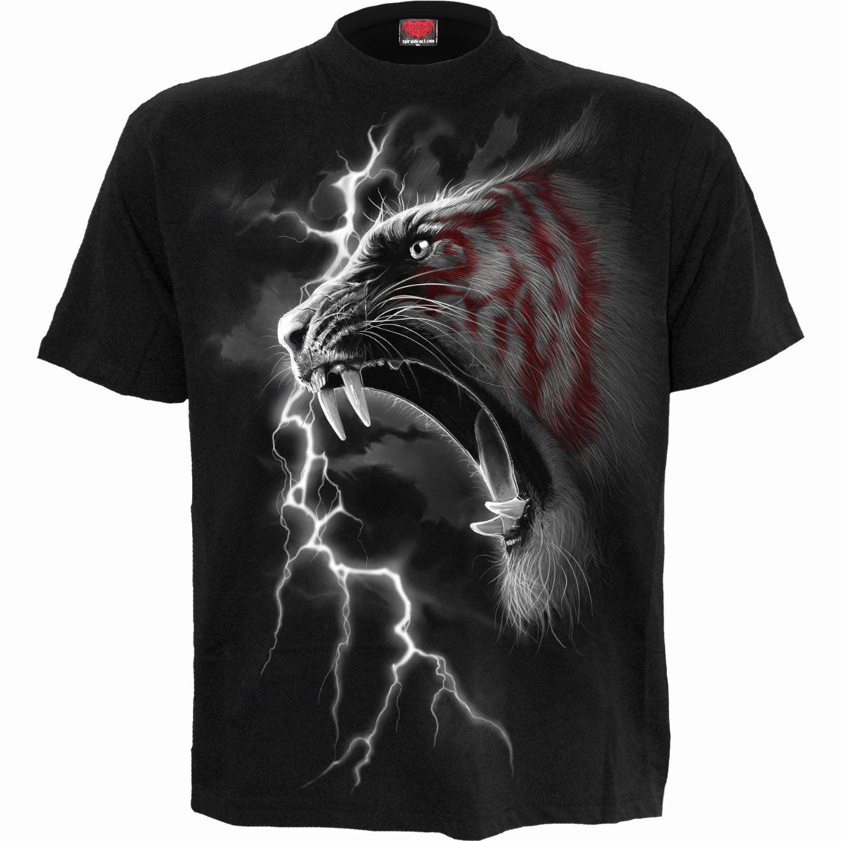 Mark Of The Tiger gothic T-Shirt in Black by Spiral Clothing - Front view