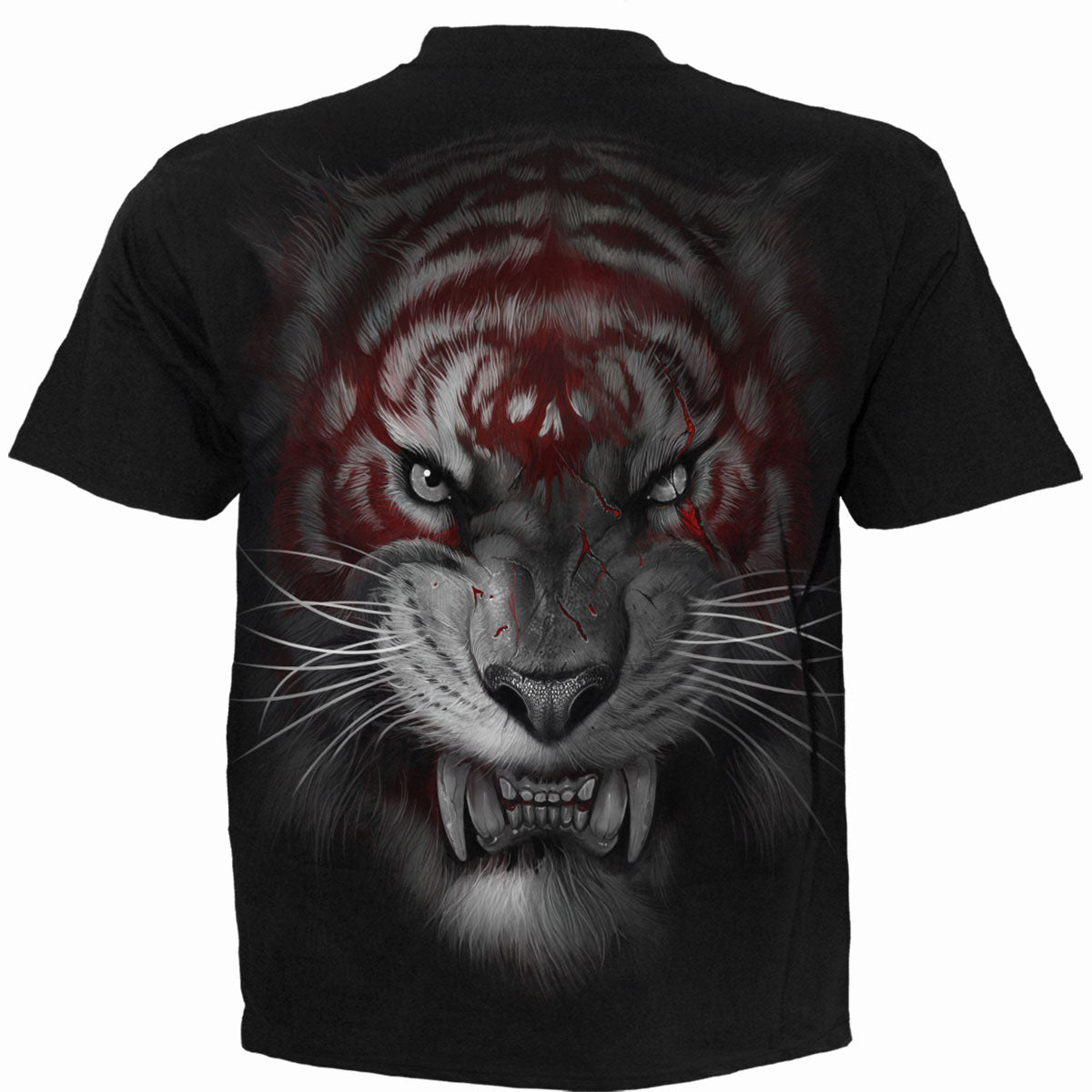 Back view of Mark Of The Tiger gothic T-Shirt in Black by Spiral Clothing