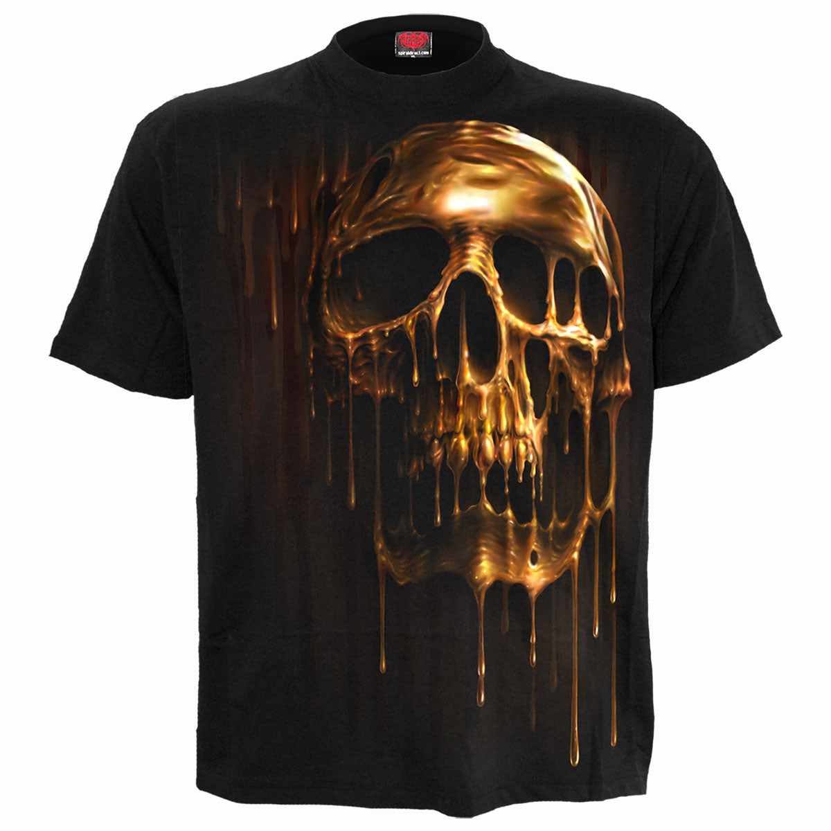 Dripping Gold gothic T-Shirt in Gold/Black by Spiral Clothing 