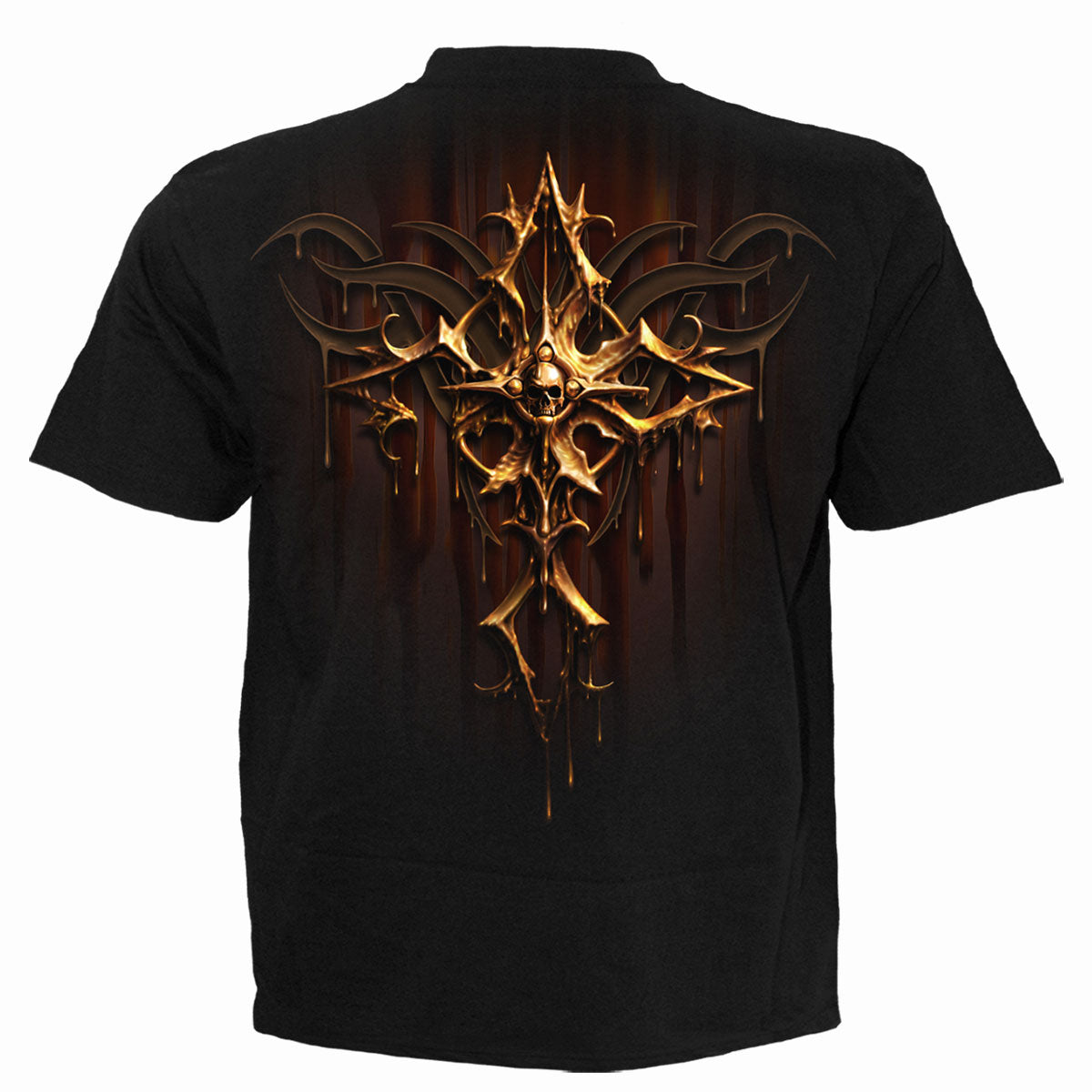 Dripping Gold gothic T-Shirt in Gold/Black by Spiral Clothing 