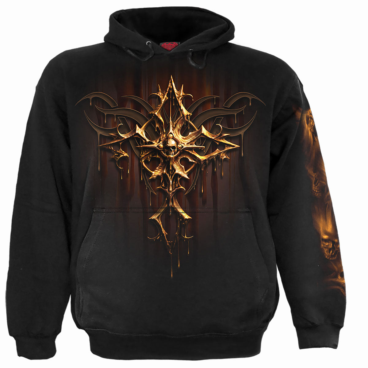 Dripping Gold gothic Men's Hoody in Gold/Black by Spiral Clothing 