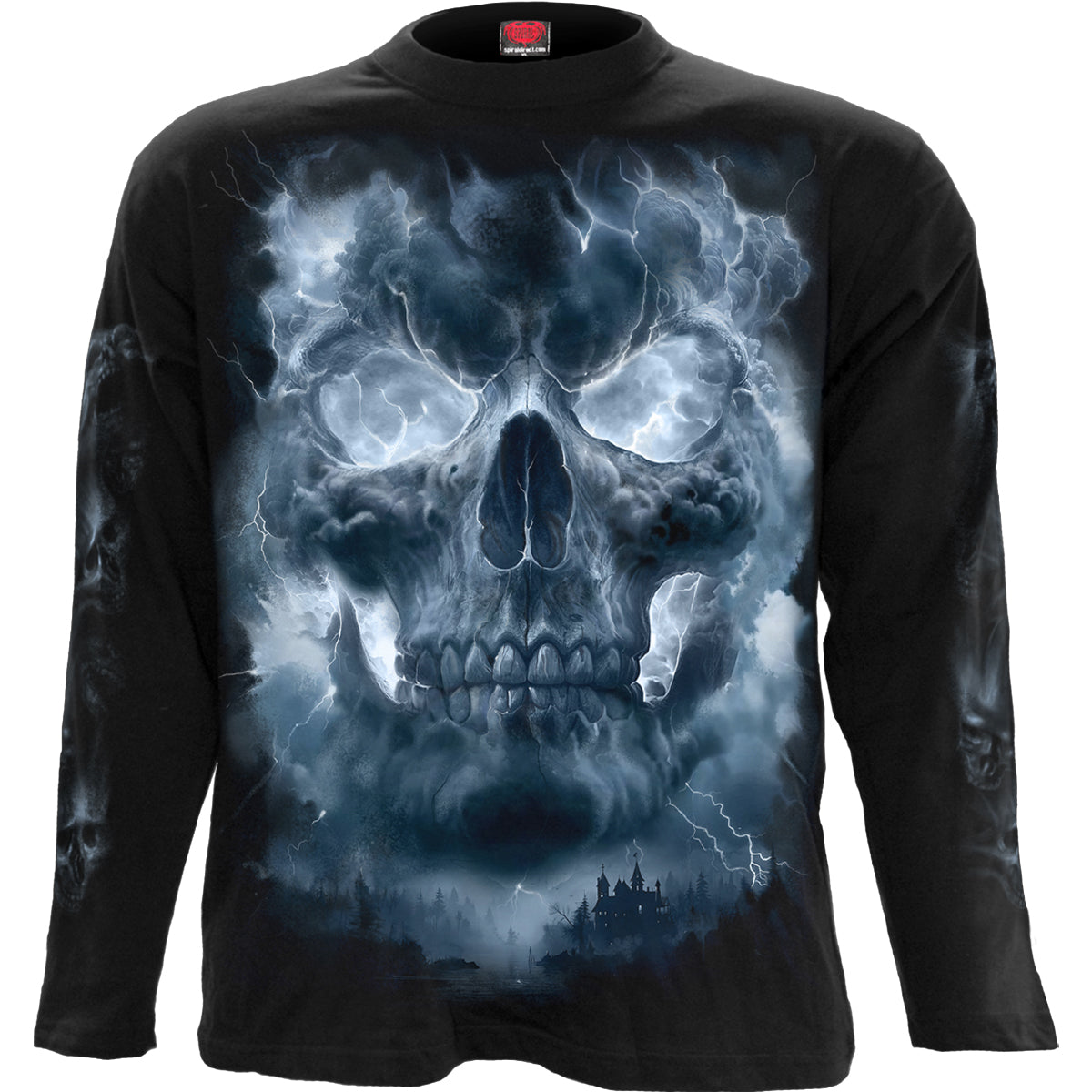 Grave Skies gothic Longsleeve T-Shirt in Black by Spiral Clothing - Front view