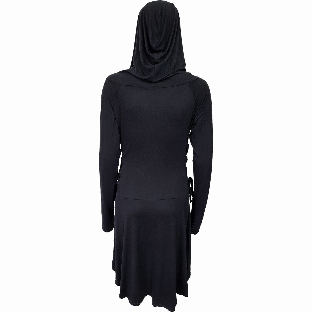 Gothic Elegance gothic Black Widow Gothic Hooded Dress in Black by Spiral Clothing 