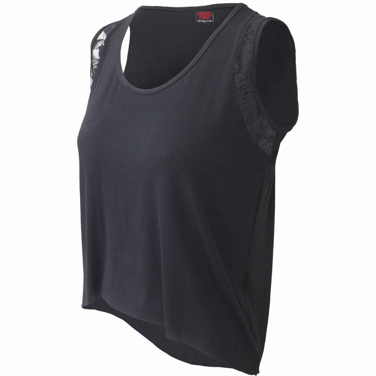 Gothic Rock gothic  Under-laced Skater Vest in Black by Spiral Clothing 