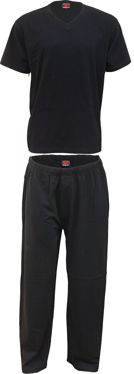 Urban Fashion gothic 4pc Mens Gothic Pyjama Set in Black by Spiral Clothing 