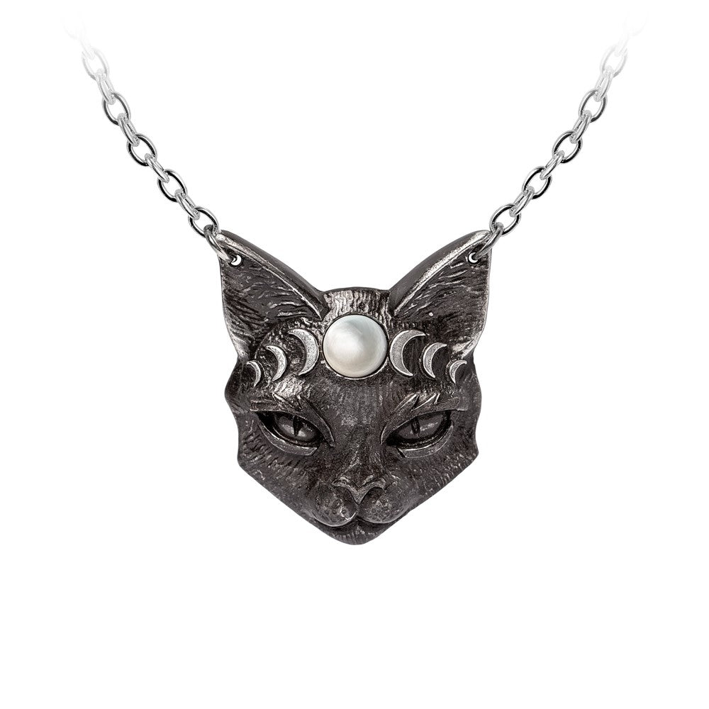 Alchemy Gothic Mystic Moon Cat Pendant