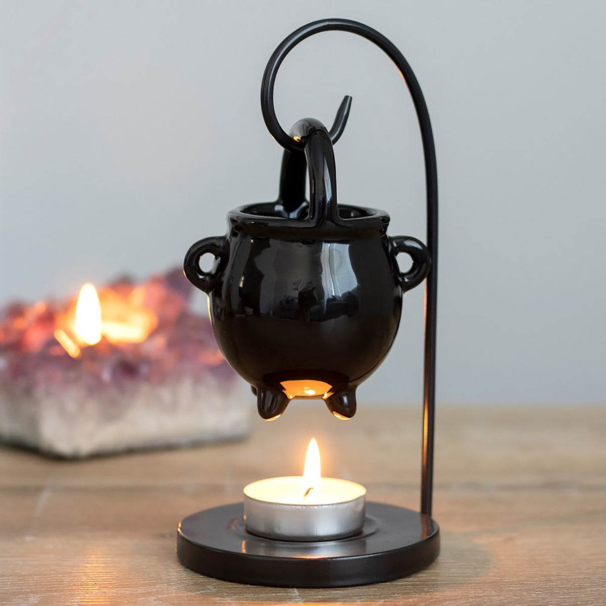 Hanging Cauldron gothic  Hanging Oil Burner in Black by Spiral Clothing 