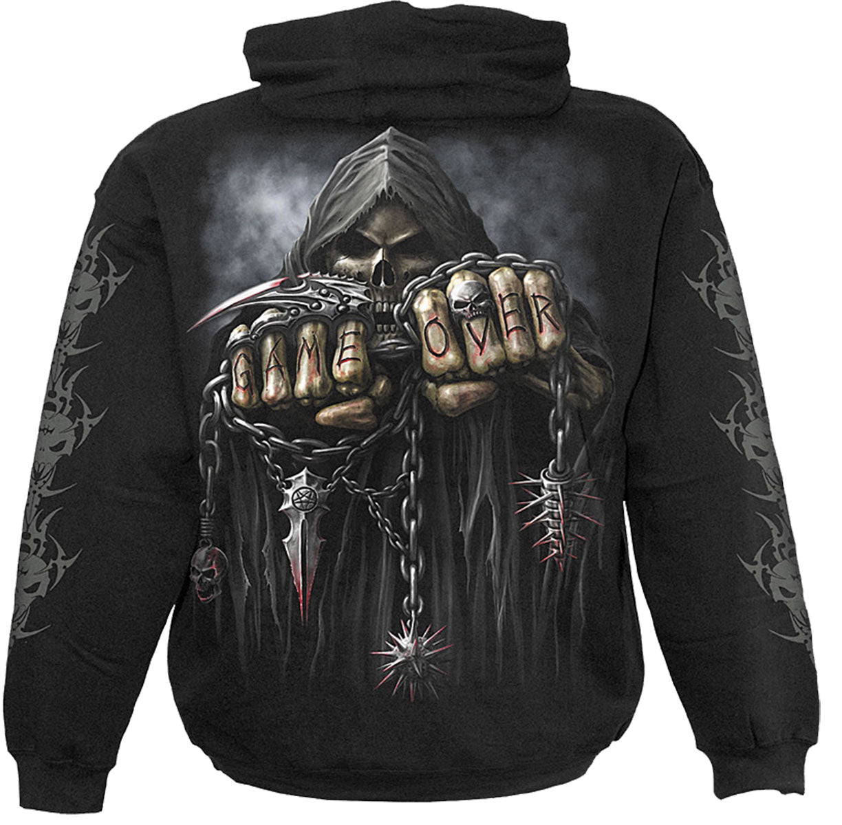 Game Over gothic Kids Hoody in Black by Spiral Clothing 