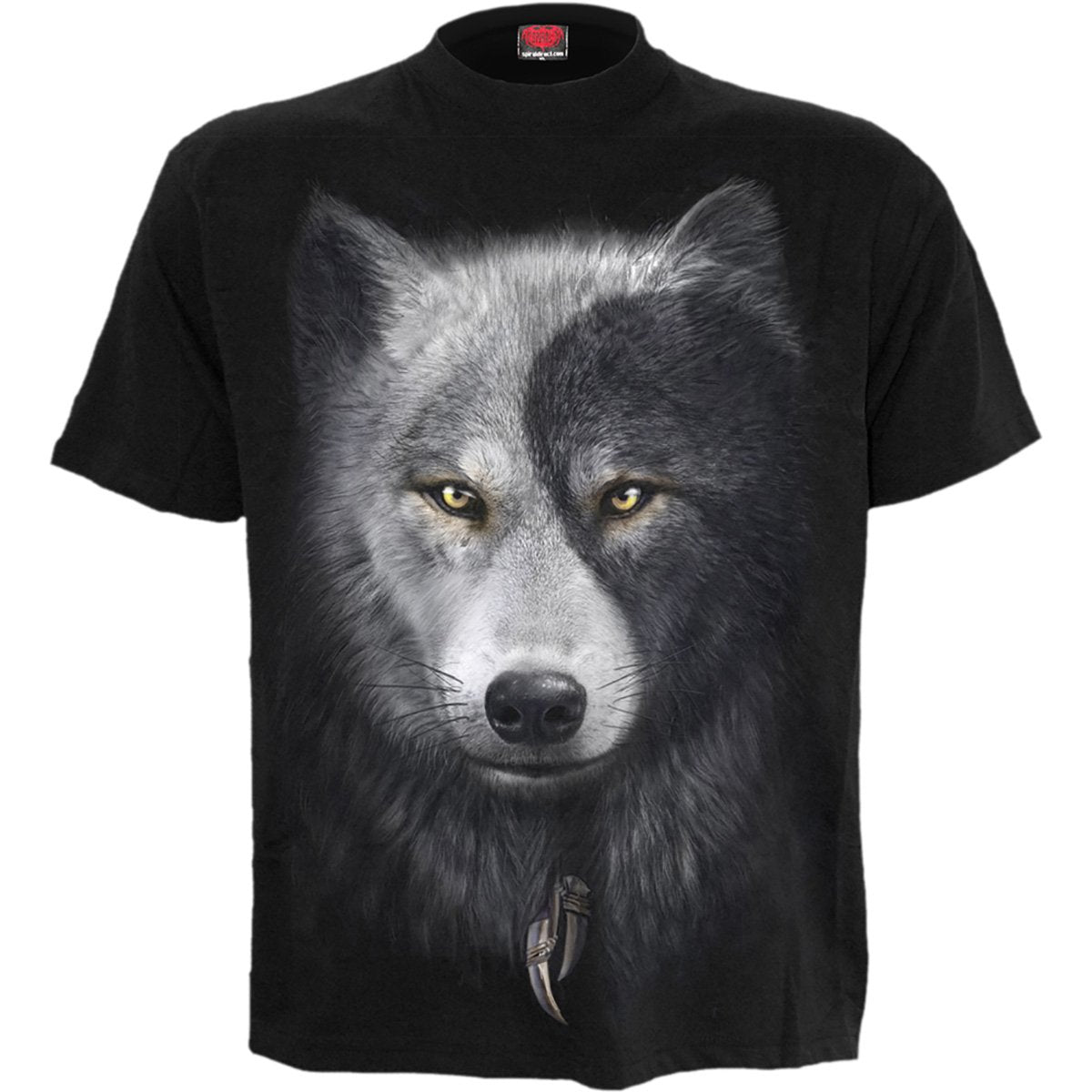 Wolf Chi gothic T-Shirt in Black by Spiral Clothing 