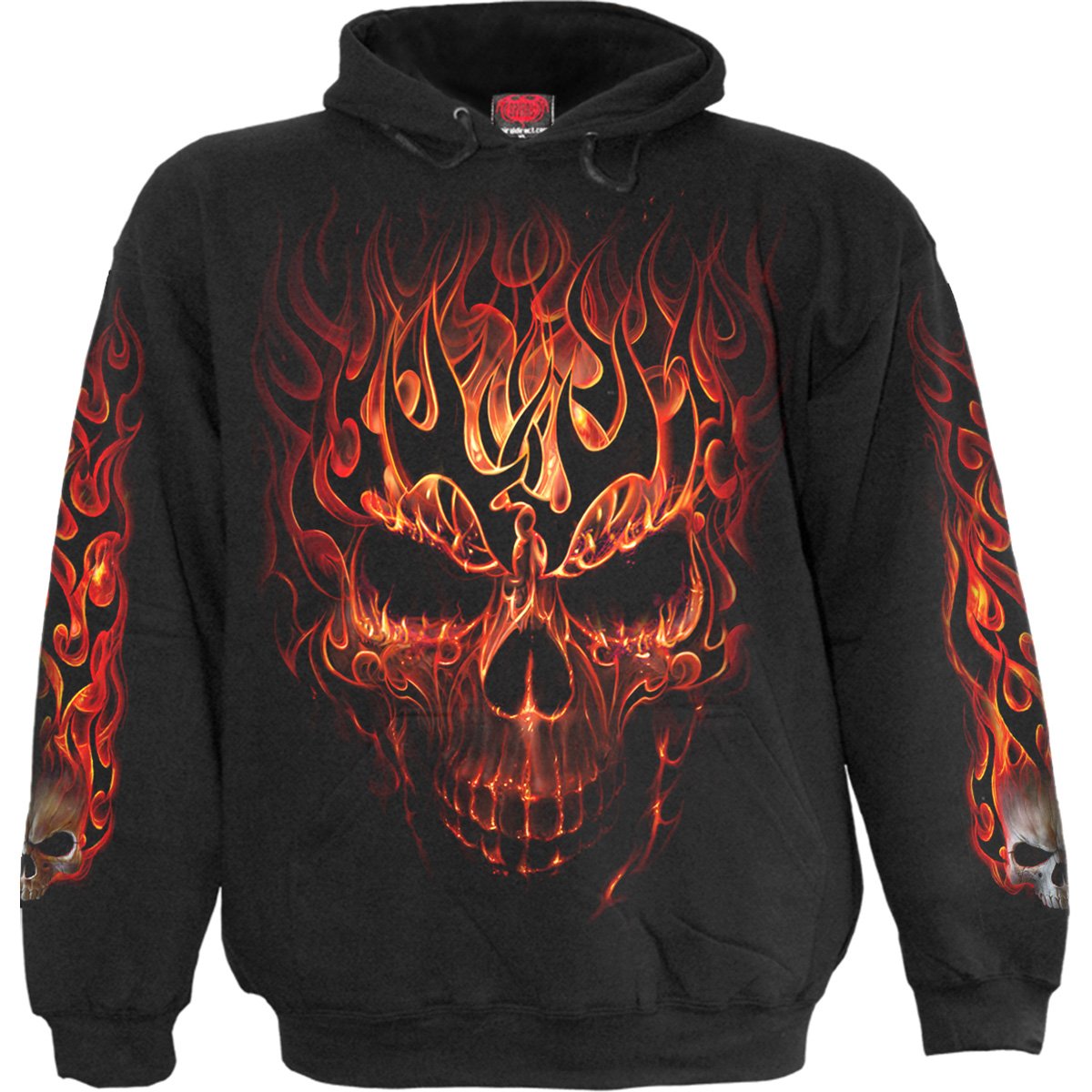 Skull Blast gothic Kids Hoody in Black by Spiral Clothing 