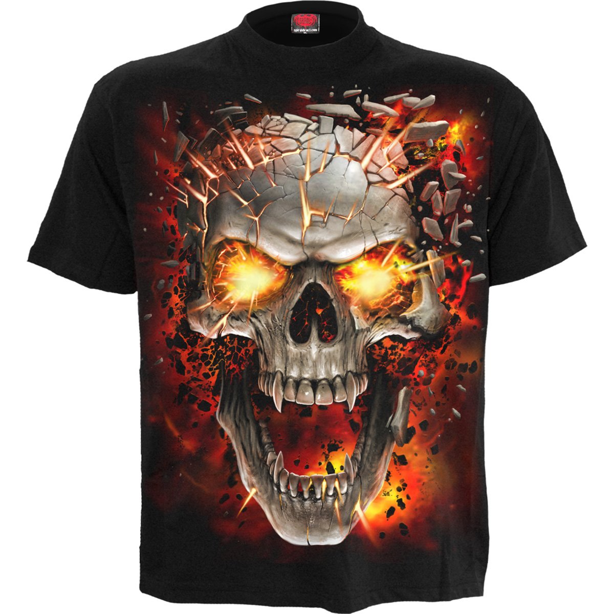 Skull Blast gothic T-Shirt in Black by Spiral Clothing 